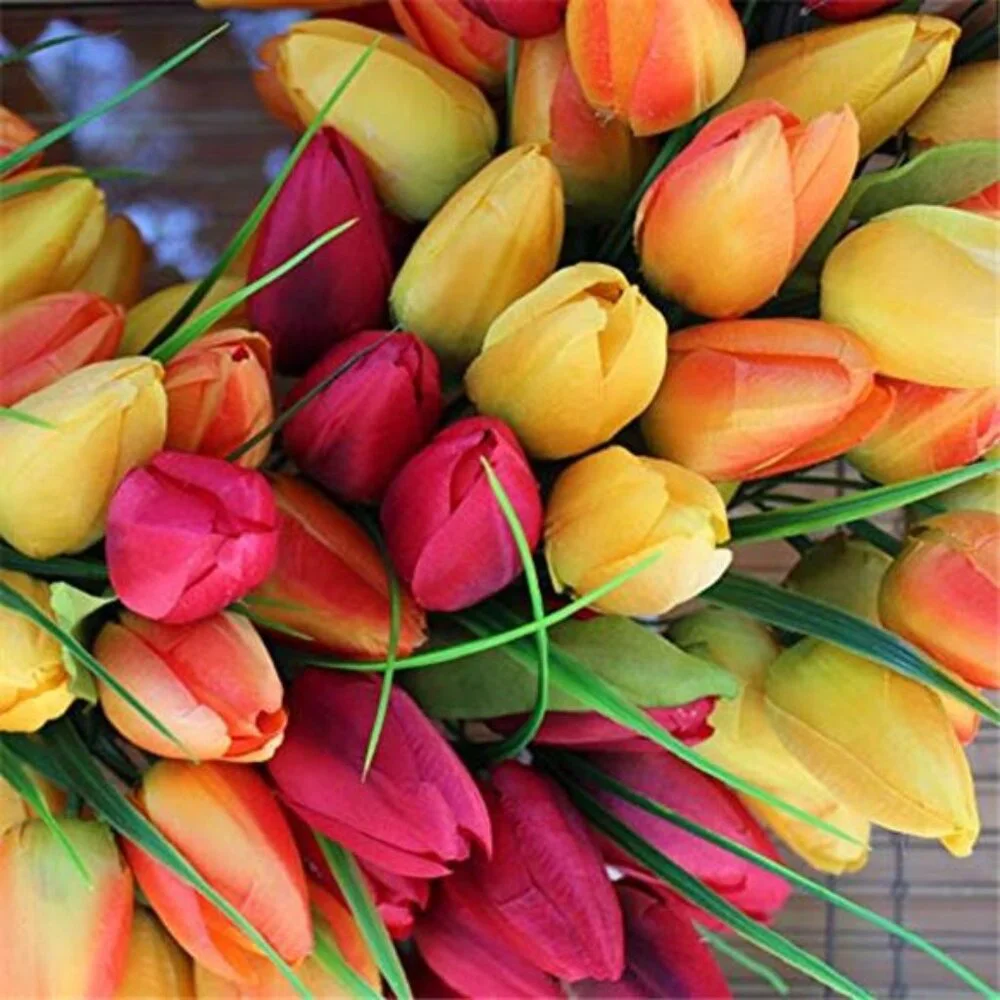Blush Tulip Front Door Wreath Gorgeous Full Spring Door Wreath, 19 Inch